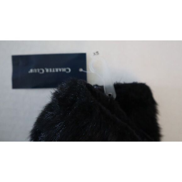 Charter Club 15340 Women's Sz XS Black Faux Fur-Cuff Leather Tech Gloves - Picture 4 of 8